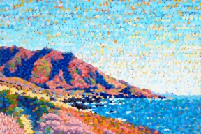 Coastline painting by Barbara J Carter, 2008, acrylic on canvas, 24x36